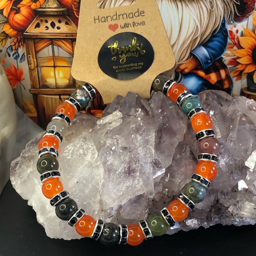 Moss agate fall bracelet